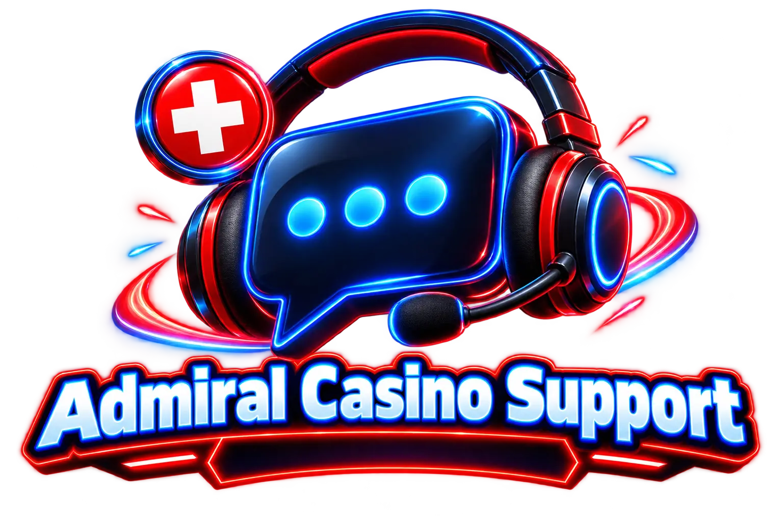 Kundenservice im Admiral Casino: Chat-Blase und Headset